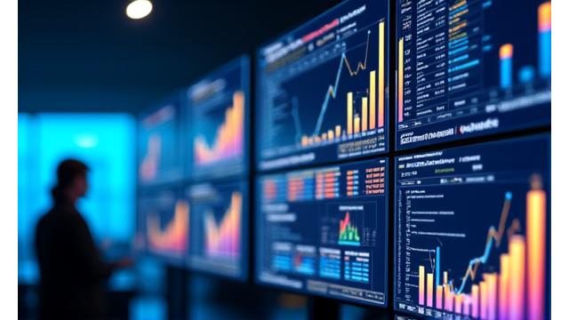 Grafici di analisi dei dati su schermo